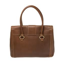 Pre Owned Aigner Brown Leather Satchel