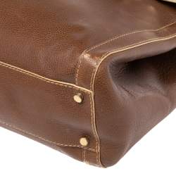 Pre Owned Aigner Brown Leather Satchel