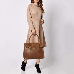 Pre Owned Aigner Brown Leather Satchel