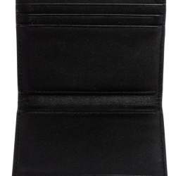 Pre Owned Aigner White/Black Signature Coated Canvas Compact Wallet