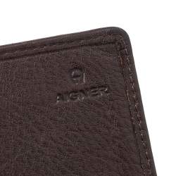 Pre Owned Aigner Beige/Brown Signature Canvas and Leather Flap Continental Wallet