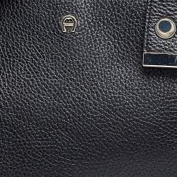 Pre Owned Aigner Black Leather Shoulder Bag