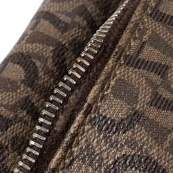Pre Owned Aigner Brown Signature Canvas and Leather Satchel