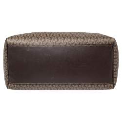 Pre Owned Aigner Brown Signature Canvas and Leather Satchel