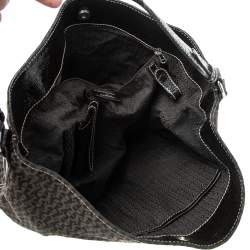 Pre Owned Aigner Brown Signature Canvas and Patent Leather 1965 Logo Hobo