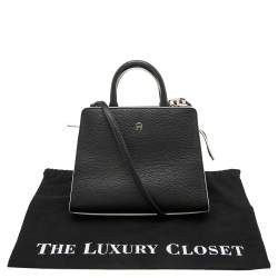 Pre Owned Aigner Black Leather Mini Cybill Tote