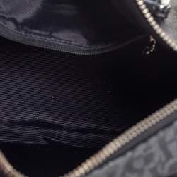 Pre Owned Aigner Black/Grey Zoe Coated Canvas Mini Boston Bag