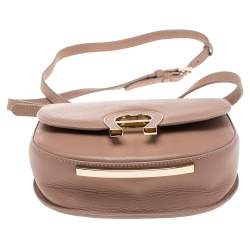 Pre Owned Aigner Pink Grained Leather Mini Pina Crossbody Bag