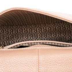 Pre Owned Aigner Pink Grained Leather Mini Pina Crossbody Bag