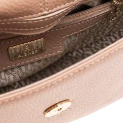 Pre Owned Aigner Pink Grained Leather Mini Pina Crossbody Bag