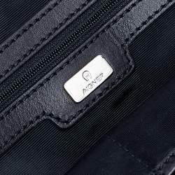 Pre Owned Aigner Black Signature Suede and Leather Satchel