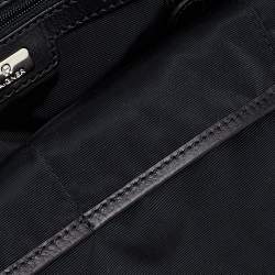 Pre Owned Aigner Black Signature Suede and Leather Satchel