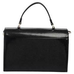 Pre Owned Aigner Black Glossy Leather Siena Top Handle Bag