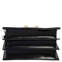 Pre Owned Aigner Black Glossy Leather Siena Top Handle Bag