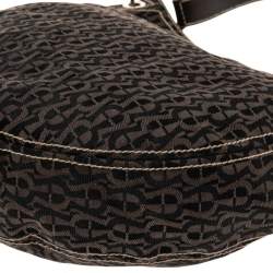 Aigner Brown Signature Nylon and Leather Small Hobo