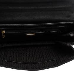 Pre Owned Aigner Black Quilted Leather Diadora Shoulder Bag