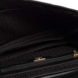 Pre Owned Aigner Black Quilted Leather Diadora Shoulder Bag