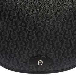 Aigner Black/Grey Coated Canvas Messenger Bag