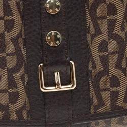 Pre Owned Aigner Brown Signature Coated Canvas and Leather Continental Flap Wallet