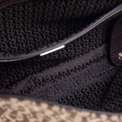 Pre Owned Aigner Beige/Brown Signature Canvas and Leather Flap Shoulder Bag