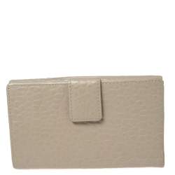 Pre Owned Aigner Beige Leather Trifold Wallet