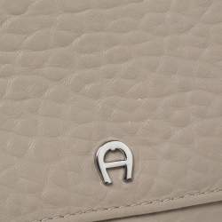 Pre Owned Aigner Beige Leather Trifold Wallet