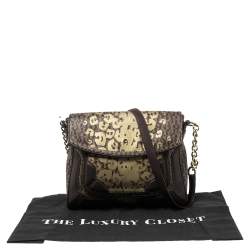 Pre Owned Aigner Beige/Brown Signature Canvas and Leather Flap Shoulder Bag