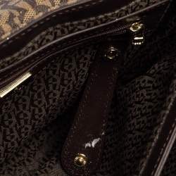 Pre Owned Aigner Brown/Pink Ombre Signature Coated Canvas Flap Crossbody Bag