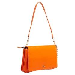 Pre Owned Aigner Tangerine Signature Embossed Patent and Leather Charm Shoulder Bag