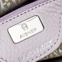 Aigner Lilac Leather Tote