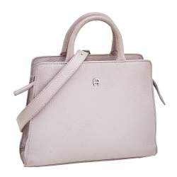 Aigner Lilac Leather Tote