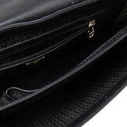 Pre Owned Aigner Black Quilted Leather Genoveva M Crossbody Bag