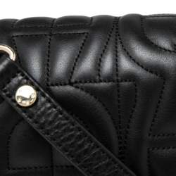 Pre Owned Aigner Black Quilted Leather Genoveva M Crossbody Bag