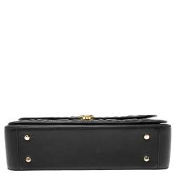 Pre Owned Aigner Black Quilted Leather Genoveva M Crossbody Bag