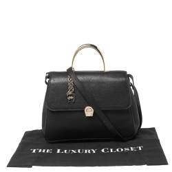 Aigner Black Leather Genoveva M Top Handle Bag 