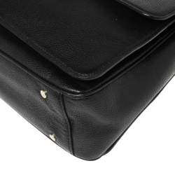 Aigner Black Leather Genoveva M Top Handle Bag 