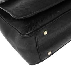 Aigner Black Leather Genoveva M Top Handle Bag 