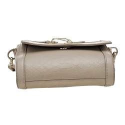 Aigner Dark Beige Python Embossed Leather Shoulder Bag