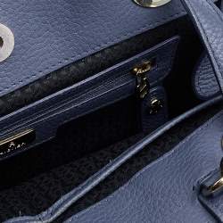 Pre Owned Aigner Blue Leather Cavallina Tote