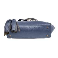 Pre Owned Aigner Blue Leather Cavallina Tote