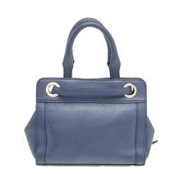 Pre Owned Aigner Blue Leather Cavallina Tote