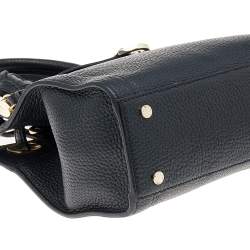 Pre Owned Aigner Black Leather Cavallina Tote