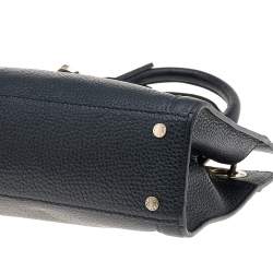 Pre Owned Aigner Black Leather Cavallina Tote