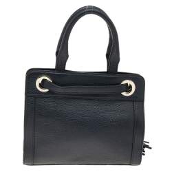 Pre Owned Aigner Black Leather Cavallina Tote