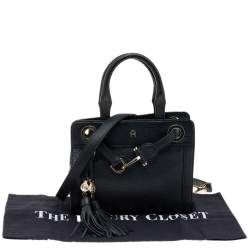 Pre Owned Aigner Black Leather Cavallina Tote