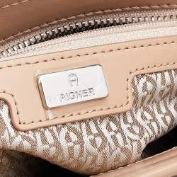 Pre Owned Aigner Beige Leather Amber Tote