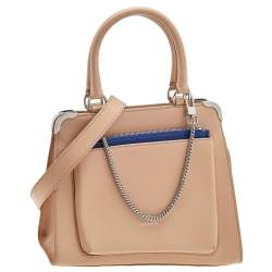 Pre Owned Aigner Beige Leather Amber Tote