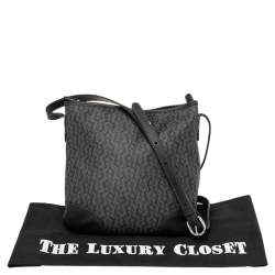 Pre Owned Aigner Black Signature Coated Canvas and Leather Crossbody Bag