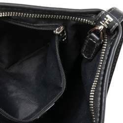 Pre Owned Aigner Black Signature Coated Canvas and Leather Crossbody Bag