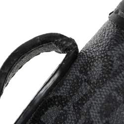 Pre Owned Aigner Black Signature Coated Canvas and Leather Crossbody Bag